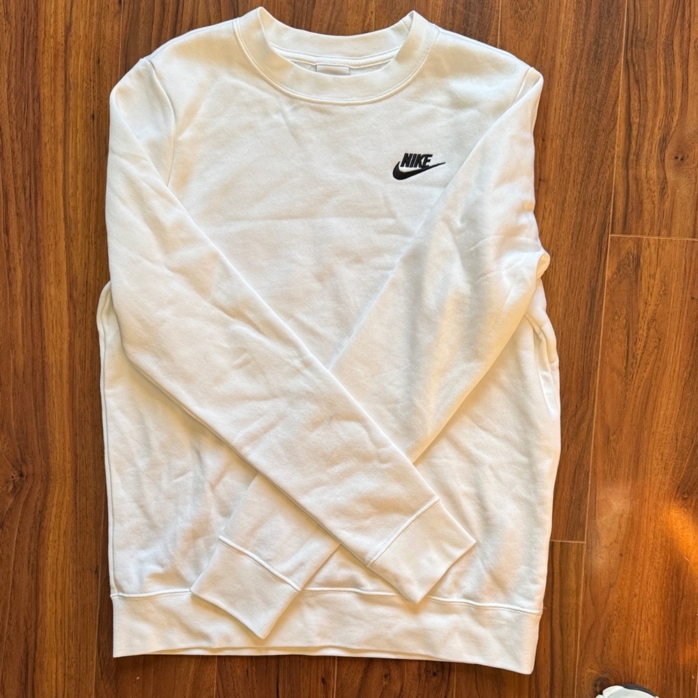 Nike Ladies Classic White Crewneck Sweater